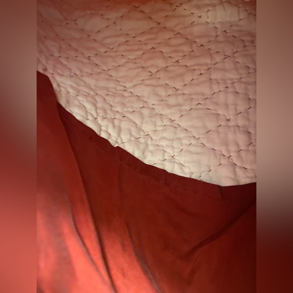 SOLD Pottery Barn Velvet Silk Cotton Quilted Standard Sham Ruby Red 20x26 - Picture 10 of 11